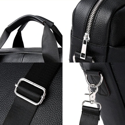 SCHLATUM Genuine Leather Briefcases Hard For Men Luxury Handbags Laptop Briefcase Bags 15 Inch Office Bussiness Computer Bag