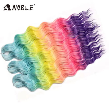 Noble Braiding Hair 300g 24 Inch ANNA Curl Hair Water Wave Twist Crochet Hair Synthetic Rainbow Color Braiding Hair Extensions