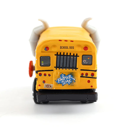 Original Disney Pixar Cars 3 Anime Figure School Bus Cartoon Model Car 1:55 Metal Die Casting Alloy Car Kids Toys Birthday Gifts