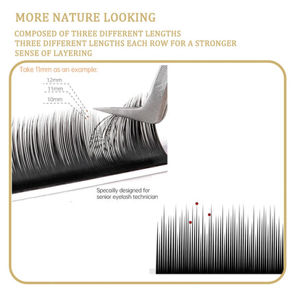 Domi Lash UJ UB UC UJ Curl Individual Lashes 0.05 0.07 False  Eyelash Extensions Upgrade Premium Soft Classic Natural Eyelashes