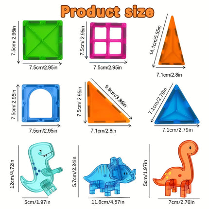Magnetic building blocks with magnetic pieces, featuring animal designs. Suitable for children as architects. Ideal gift for boy