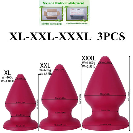 Small Fisting Butt Plug Training Dilator XXXL Huge Anal Plug Super Soft Anal Toys Suction Cup Big sex toy for men Women Buttplug