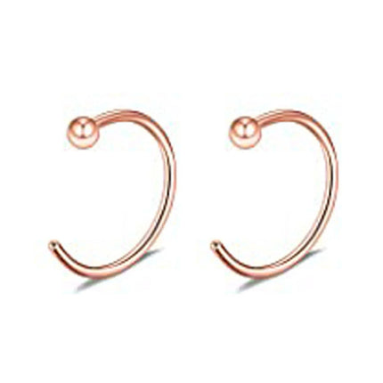 2pcs Hypoallergenic Stainless Steel Cubic Zirconia Round Ball Hoop Earrings Simple School Style Earrings Trendy Ear Jewelry