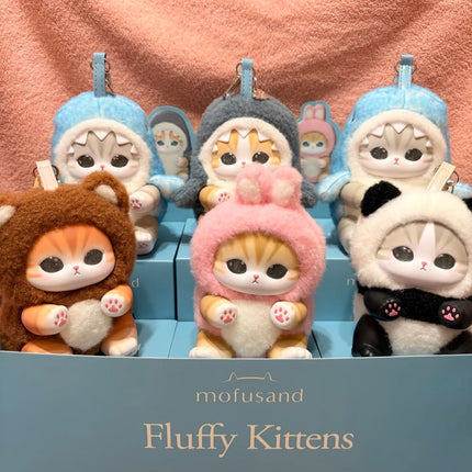 In Stock Genuine Mofusand Vinyl Series Blind Box Shark Cat Mofusand Kiramekko Fluffy Kittens Surprised Box Plush Toy Cute Toys