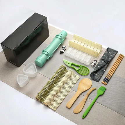 Sushi Maker Set Machine Sushi Mold Bazooka Roller Kit Vegetable Meat Rolling bamboo mat DIY Rice and Vegetable Roll Sushi Mold S