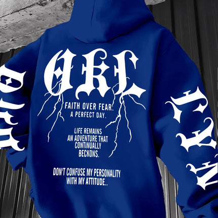 Gothic Font Versatile Street Men Women Pullover Hoodie Casual Loose Sport Hip-hop Y2K Autumn Winter Adult Sweatshirt Top Clothes