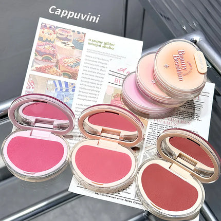 Gradual Soft Mist Pink Blush Cream Mousse Blush Palette Apricot Cheek Tint Blusher Matte Peach Rouge Face Contour Shadow Makeup