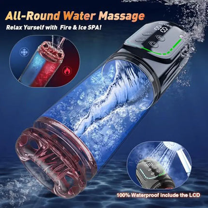 IPX7 LED Automatic Male Masturbator Cup 7 Sucking Rotating Licking Thusting Modes Pocket Pussy Stroker Blowjob Sex Toys For Men