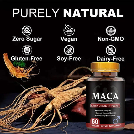 Original Maca Capsules Ashwagandha Tablet Pen-is Enlargement Energy Supplement Increase Size, Erection Pills for Men