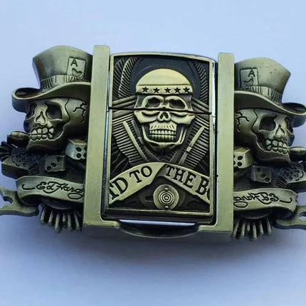 Creative Men's Belt Lighter Metal Belt Buckle Small Tool Cigarette Accessories Personalized Fashion Smoking Gift