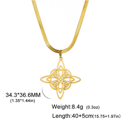 Lucktune Witch Knot Pendant Necklace Stainless Steel Snake Chain Necklace For Women Vintage Lucky Wicca Jewelry Party Gifts Sale