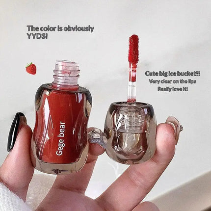 Gege Bear 5ml Crystal Gloss Lip Tint Hydrating Mirror-Gloss Finish Youthful Plumping Effect Autumn Winter Collection