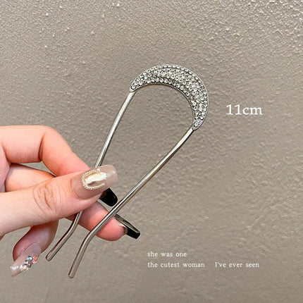New Pearl U-shaped Tassel Hair Sticks Women's Fashion Ponytail Metal Hairpin for Girls Styling Tools Delicate Hair Accessories
