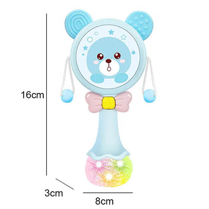 Baby Music Flashing Rattle Toys Rabbit Teether Hand Bells Mobile Infant Stop Weep Tear Rattles Newborn Early Educational Toy 18M