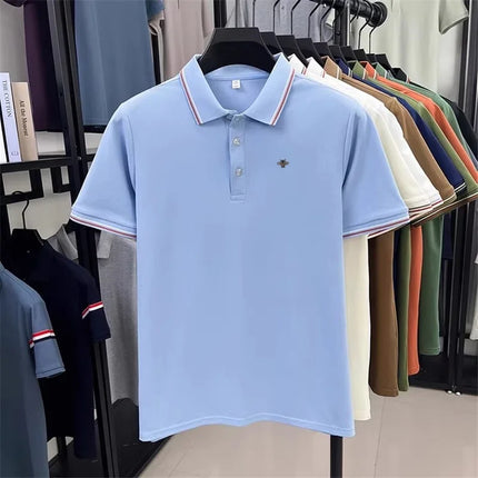 Designer Brand Men's Polo Shirt Lapel Short Sleeve Summer New Bee Embroidery T-Shirt Fashion Leisure Business Menswear Clothing