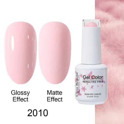 Clou Beaute 15ml HEMA TPO FREE Color Gel Nail Polish Nude Pink Red Green Collection Nail Gel Polish Glitter Soak Off UV LED Gel