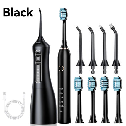 Oral Irrigator Sonic  Electric Toothbrush Set Water Dental Flosser Teeth Portable Cordless USB Cleaner IPX7 Waterproof
