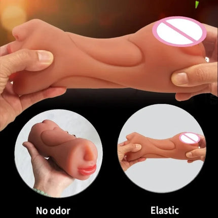 3 in 1 Pocket Pussy Male Tool 3D Realistic Texture Tight and True Mouth Adult for Male Stimulation Male Massage Toy Mens Fun 18+