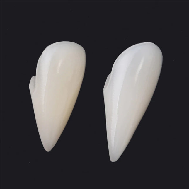 Halloween Dentures Fake Through Tongue Prank Maker Trick Dagger Knife Retractable Fake Nail Through Finger Magic Props Halloween