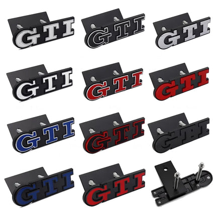 Metal GTI Logo Car Front Grille Emblem Badge for Volkswagen Polo Caddy Golf 4 5 6 8 Jetta Tiguan Touran Passat T-Roc MK3 MK4 MK5