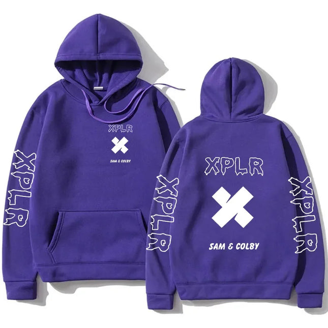 2024 Men Xplr Hoodie Sam and Colby Chainlink Merch Heart Shaped Printed Sweatshirt Men Women Long Sleeve Pullover Fashion Hoody