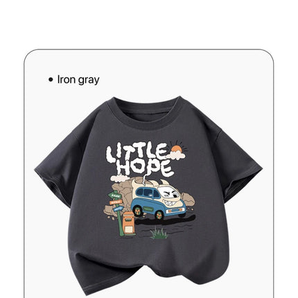 1pcs Summer Boys Car Cartoon Tees Fashion Tops Childrens Short Sleeve Clothes Printed Pattern T-shirts Child Loose Casual Tshirt