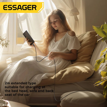 ESSAGER 240W USB C To Type C Cable PD3.1 6A Super Fast Charging Cable Type C For iPhone16 15 Xiaomi Samsung S23 Huawei Macbook