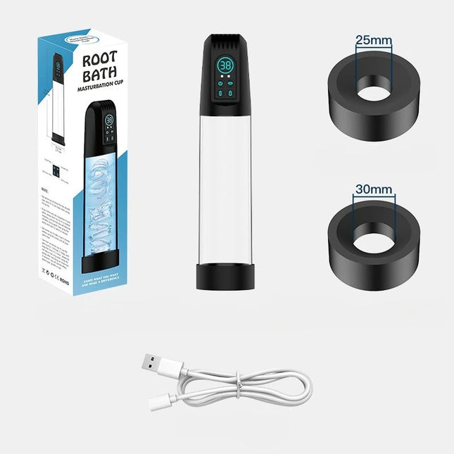 Waterproof Male Electric Powerful Suction Vacuum Penis Pump Masturbator Penis Enlargement Extension Adult Sex Toy for Men