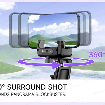 C22 AI Face Tracking Handheld Gimbal Stabiliser 360° Rotation Shoot Selfie Stick Tripod for Mobile Phone, 1/4'' Screw for Camera