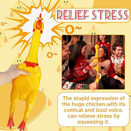 Funny Screaming Chicken Toy Creative Pranks Stress Relief Venting Novelty Gag Gift Sound Machine for Party Joke