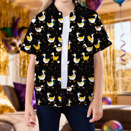 T Shirts Duck Shirt For Kids Funny Rubber Duck Print Colorful Carnival Shirt Button Down Children'S Clothing 아동복