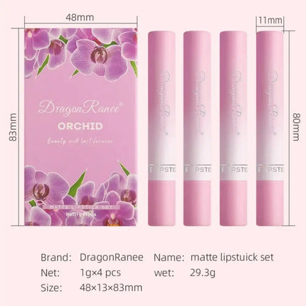 4PCS Velvet Matte Lipstick Set Long Lasting Waterproof Non Stick Lip Makeup Creative Cigarette Design Sexy Beauty