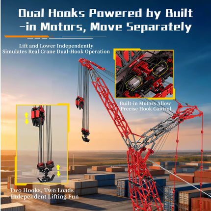 7477PCS Rail Crane 1:80 Building Blocks Set, Desktop Ornament, Assembly Toy, Construction Machinery Enthusiast Birthday Gift