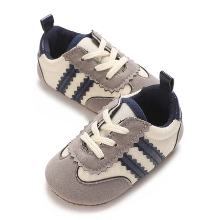 Fashion color blocking casual shoes Baby First Walkers 0-18M newborn children's canvas sports shoes soft soled baby shoes