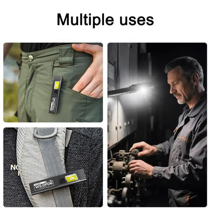 Ultra Bright Portable Magnetic & Clamp LED Flashlight Rechargeable Work Light with Built-in Battery Waterproof Pocket Lantern