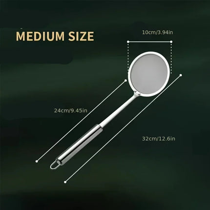 1pc Fat Skimmer Spoon, Stainless Steel Fine Mesh Skimmer, Strainer Spoon For Removing Grease Fat And Foam, Kitchen Tools