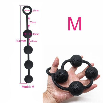Huge 9 Ball Anal Plug Tail Sex Toys For Men Women Anal Dilator Soft Butt Plug with Tail Anal Beads Sex Party Erotic Toy Butplug