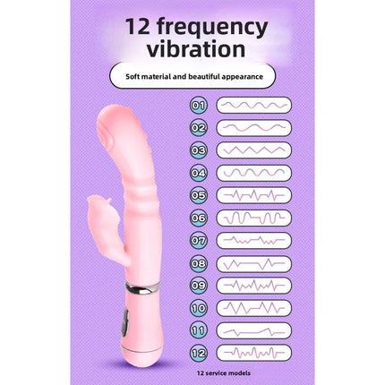 Krachtige Rabbit Vibrator G-Spot Clitoris Stimulator Tong Likken Dildo Stak Vagin Massager Masturbatie Seksspeeltje voor Vrouwen