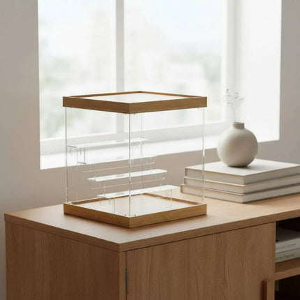 Blind Box Display Stand Dustproof Wood Acrylic Shelf for Collector Room