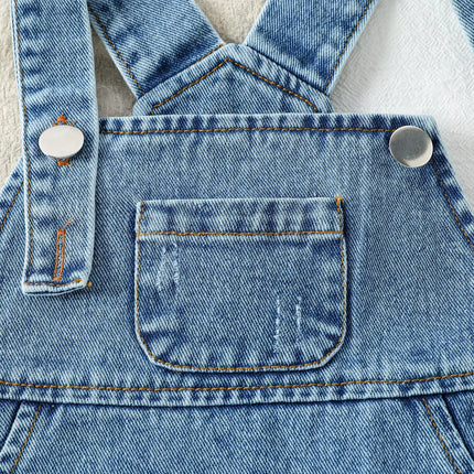 All Seasons Solid New 2026 Kid Romper Cool Fashion Denim Jumpsuit Sleeveless Bodysuits for Baby Boys&Girls 0-1Y