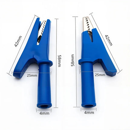 Alligator Crocodile Clip PVC  Insulated Handle Battery Test Clamp  Probe Connector Banana Plug  30A Electric Battery Welding