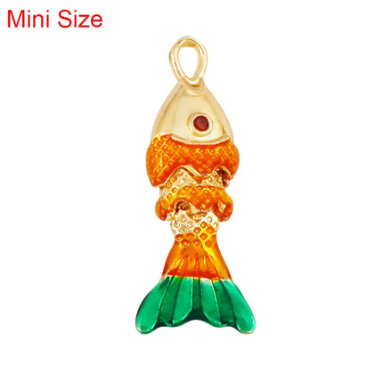 Enamel Fish Bone Squid Marine Sea Dalphin Charm Pendant,18K Real Gold Silver Plated Zircon Jewelry Finding Supplies S87 S75