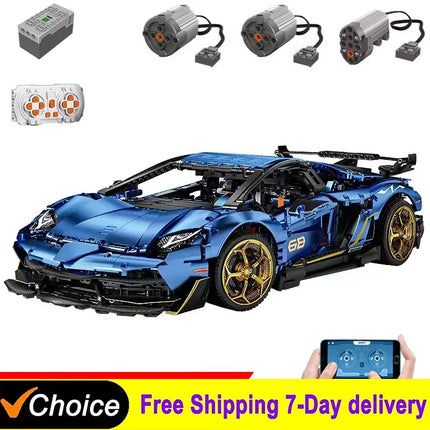 1:8 SVJ Super Sport Car Building Blocks Assemble Bricks Model Technical Racing Vehicle Toy Car Desktop ornaments Boys Adult Gift