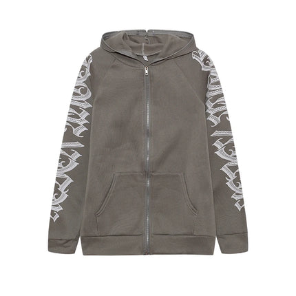 Fashion Women's Monochrome Monogrammed Kepeng Hoodie Long-Sleeved Sweater Autumn New Europe And the United States Style