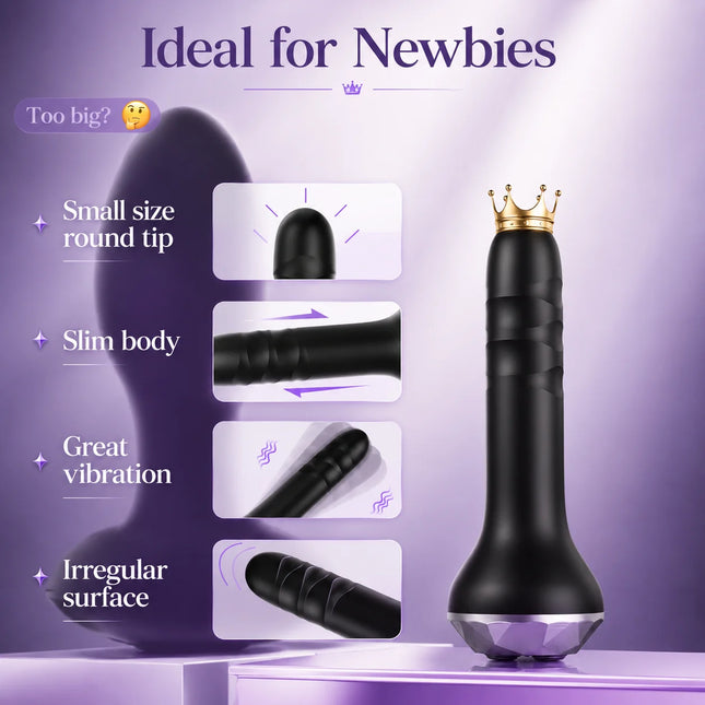 Vibrator Butt Plug Anal Toys Prostate Massager with 10 Vibrating Rotating Beginner-Friendly Anal Plug Sex Toys for Men Women