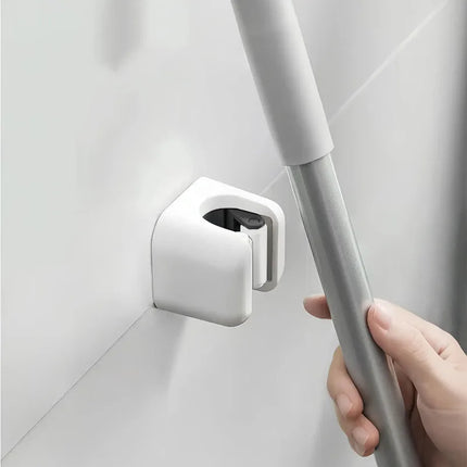 4/1pcs Wall Mounted Mop Clip Holder No-Punching Mop Brush Broom Hanger Rack Kitchen Bathroom Organizer Holder Hook Accessories