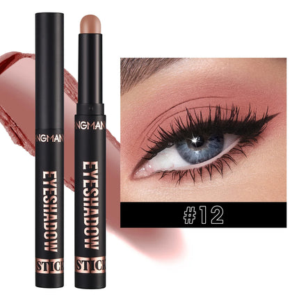 Smoky Dark Blue Eyeshadow Pencil Stick Waterproof Pearlescent 16 Colors Metallic Glitter Eye Shadow Highlighter Pen Makeup Tool