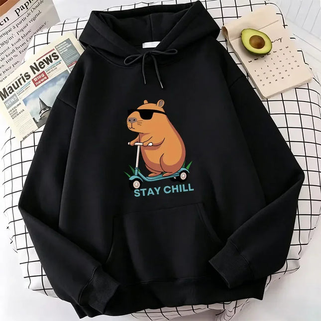 Funny Capybara Hoodie Women/Men Aesthetic Graphic Cute Hoodies Unisex Autumn Winter Harajuku Pullovers Sweatshirts