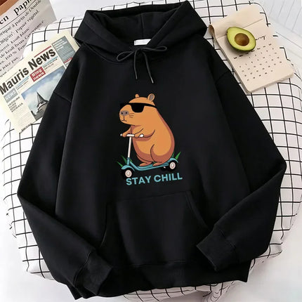 Funny Capybara Hoodie Women/Men Aesthetic Graphic Cute Hoodies Unisex Autumn Winter Harajuku Pullovers Sweatshirts