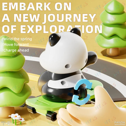 HYES Panda Wind Up Toys Sports Theme Panda Clockwork Toys Fun Educational Animals Clockwork Toys Great Gifts for Kids Boys Girls